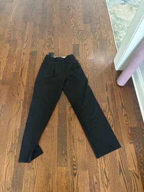 Aritzia effortless Black Pleated High-Waist Trousers LONG